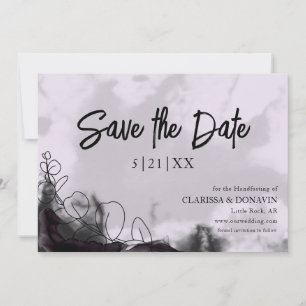 Lavendel- und Schwarz-Gotik-Save the Date Save The Date