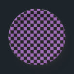 Lavendel und schwarz-kariertes Muster Pappteller<br><div class="desc">Das klassische Karton-Muster. Lila und schwarz kariertes Muster. Einfache geometrische Formen. Abstraktes minimales Design.</div>