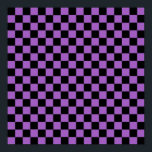 Lavendel und schwarz-kariertes Muster Poster<br><div class="desc">Das klassische Vermisste Texturmuster. Lila und schwarz kariertes Muster. Einfache geometrische Formen. Abstraktes minimales Design.</div>