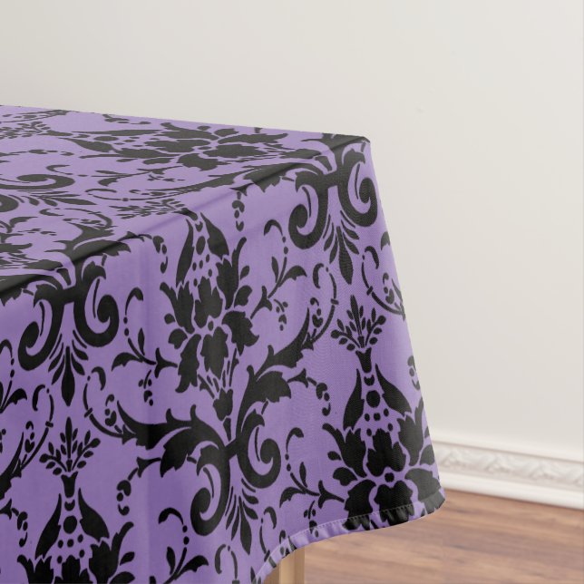 Lavendel und schwarzer Damaskettisch Tischdecke (Beispiel)