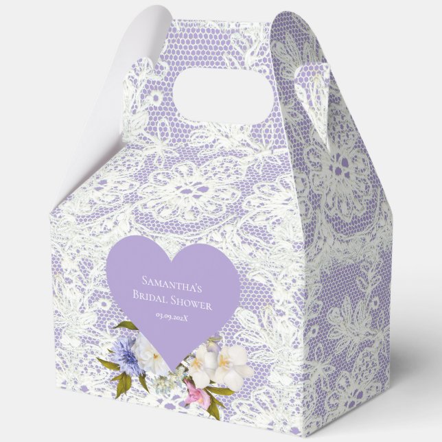 Lavendel und Spitzen-Brautparty Geschenkschachtel (Vorderseite)
