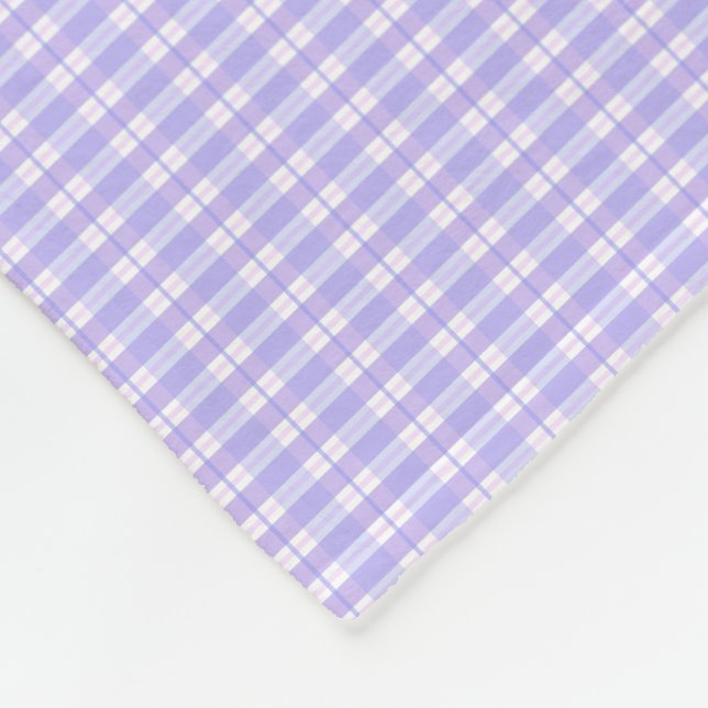 Lavendel und weiße karierte PastellFleece-Decke Fleecedecke (Ecke)