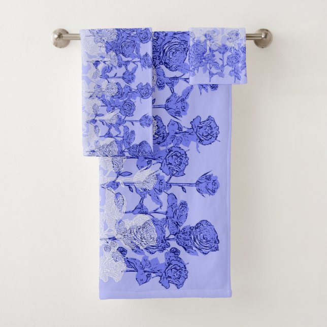 Lavendel und Weiße Rosen Badhandtuch Set (Insitu)