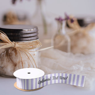Lavendel und weiße Streifen + Ihre Nachricht / Nam Satinband