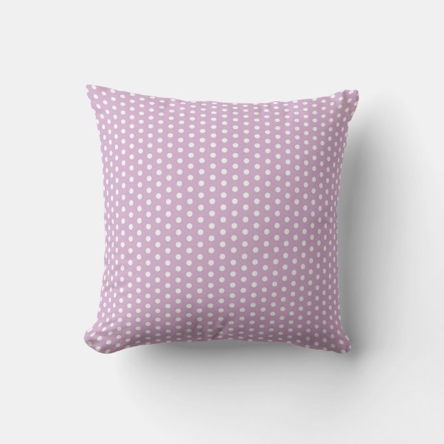 Lavendel und weißer Polka-Dot-Kissen Kissen (Vorderseite)