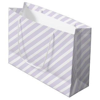 Lavendel und weißes, diagonal gestreiftes Muster Große Geschenktüte