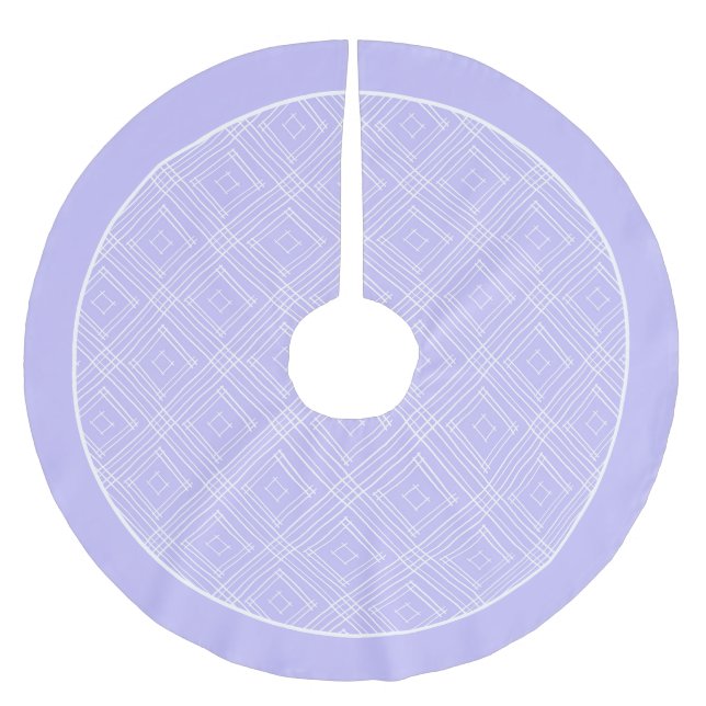 Lavendel- und White Boho Diamond-Muster Polyester Weihnachtsbaumdecke (Vorderseite)