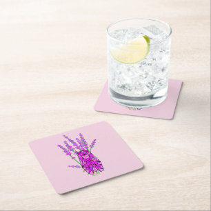 Lavendel und Zikade in der Provence Rechteckiger Pappuntersetzer