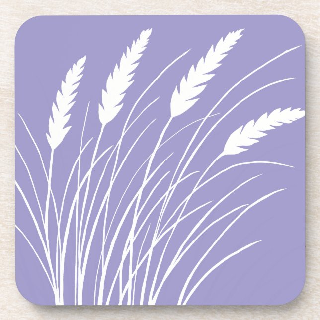 Lavendel-Unterleger mit Strandgras-Design Getränkeuntersetzer (Vorderseite)