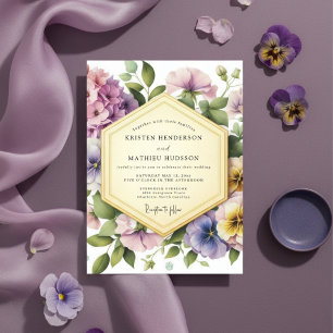 Lavendel Üppige Blütenhochzeit Einladung