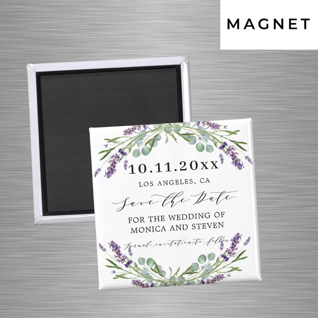 Lavendel Veilchen Hochzeit speichern Sie das Datum Magnet (Von Creator hochgeladen)