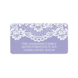 Lavendel Vintage Spitzen-Rücksendeadresse Adressaufkleber
