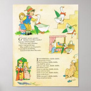 Lavendel Vintages Kinderzimmer Rhyme Poster