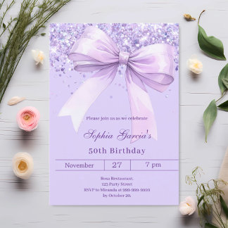 Lavendel-Violett-Geburtstag Einladung