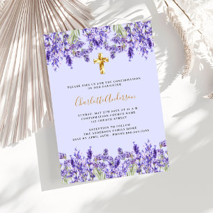 Lavendel violette Blume überqueren Luxusbestätigun Einladung