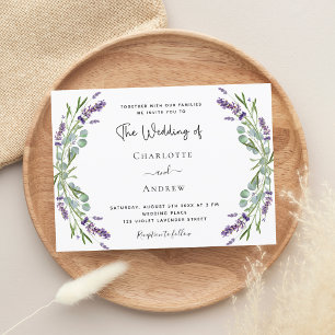 Lavendel violette Blumenluxus-Hochzeit Einladung