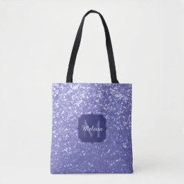 Lavendel violette Glitzern Glitzer bling Monogram Tasche