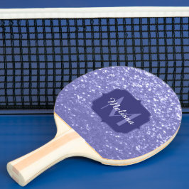 Lavendel violette Glitzern Glitzer bling Monogram Tischtennis Schläger