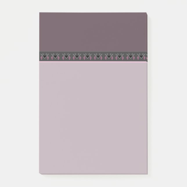 Lavendel Vögel im Weingarten Kilim Ornament Post-it Klebezettel (Vorderseite)