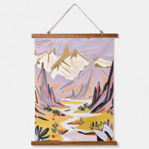 Lavendel Wandteppich Mit Holzrahmen