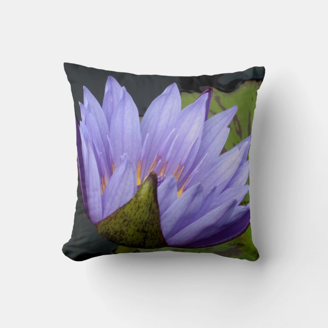 Lavendel-Wasser-Lilie Kissen (Vorderseite)