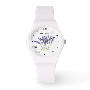 Lavendel Wasserfarbe Lila Moderne Armbanduhr