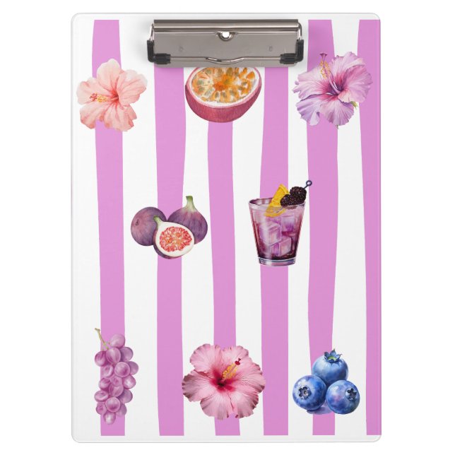 Lavendel-Wasserfarben-Botanik-Muster Klemmbrett (Vorderseite)