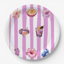 Lavendel-Wasserfarben-Botanik-Muster Pappteller