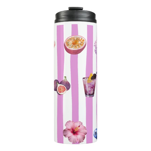 Lavendel-Wasserfarben-Botanik-Muster Thermosbecher (Vorderseite)