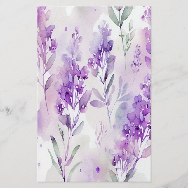 Lavendel Watercolor Soap Wrap Paper Sheet (Vorderseite)