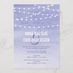 Lavendel Watercolor String Lights Einladung