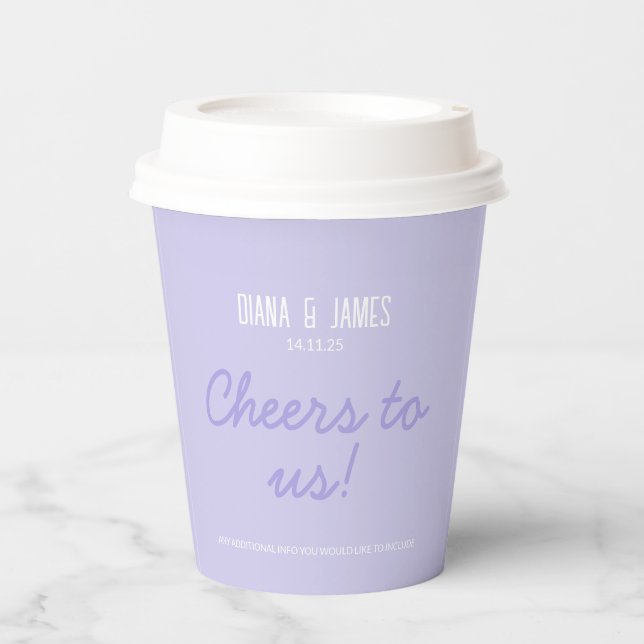 Lavendel Wedding Paper cups Pappbecher (Vorderseite)