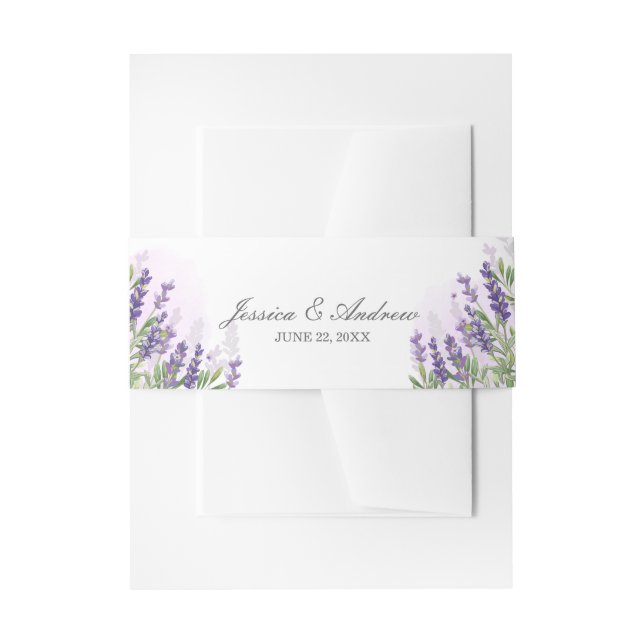 Lavendel Wedding Rustikale Personalisierte Lila Pa Einladungsbanderole (Vorderseite Beispiel)