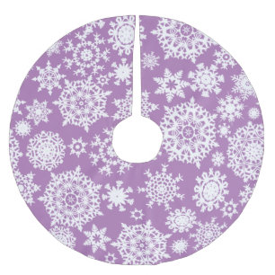 Lavendel-Weihnachts-Schneeflocken-Muster-Baumskirt Polyester Weihnachtsbaumdecke