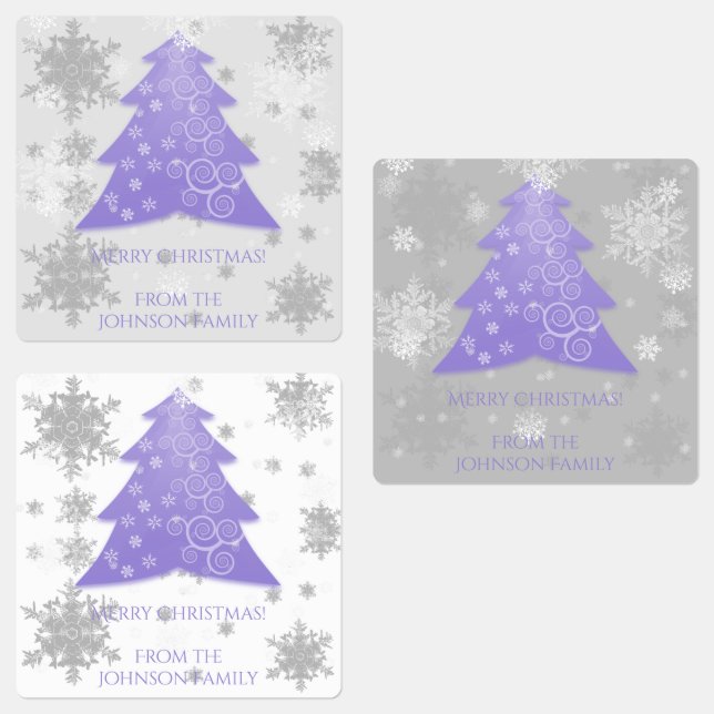 Lavendel Weihnachtsbaum Backlabel Etiketten (Gruppe)