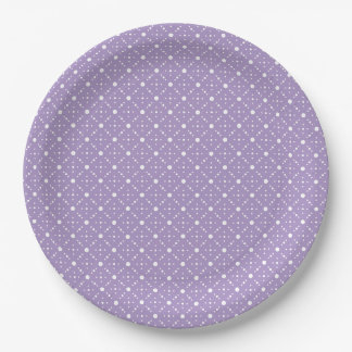 Lavendel-weiße Tupfen-himmlisches Himmel-Muster Pappteller