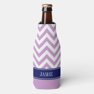 Lavendel weißes Marine-Namen-Monogramm Fahrwerkes Flaschenkühler