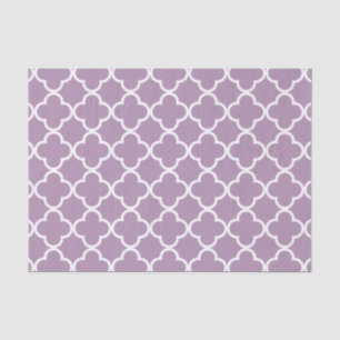 Lavendel weißes Quatrefoil Marokkaner-Muster Seidenpapier