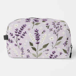 Lavendel Whispers - Botanisch bestickte Toilettena Waschbeutel