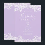Lavendel & White Lace Elegant Sweet 16 Party Einladung<br><div class="desc">Anpassen für jedes Ereignis</div>