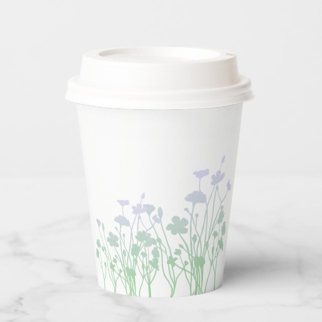 Lavendel-Wildblume Pappbecher (Vorderseite)