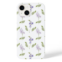 Lavendel-Wildblumen-Aquarell-Blumenmuster 