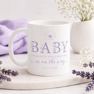 Lavendel-Wildblumen-Baby-Ankündigungs-Kaffeetasse Kaffeetasse