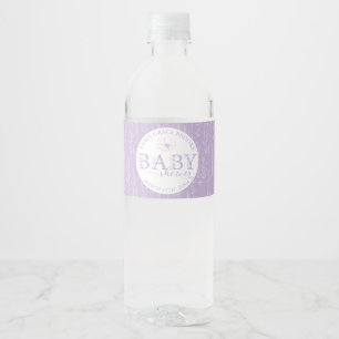 Lavendel-Wildblumen-Baby-Shower-Wasserflaschenetik
