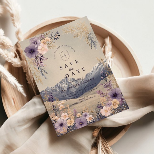 Lavendel-Wildblumen-Berghochzeit Save The Date (Von Creator hochgeladen)