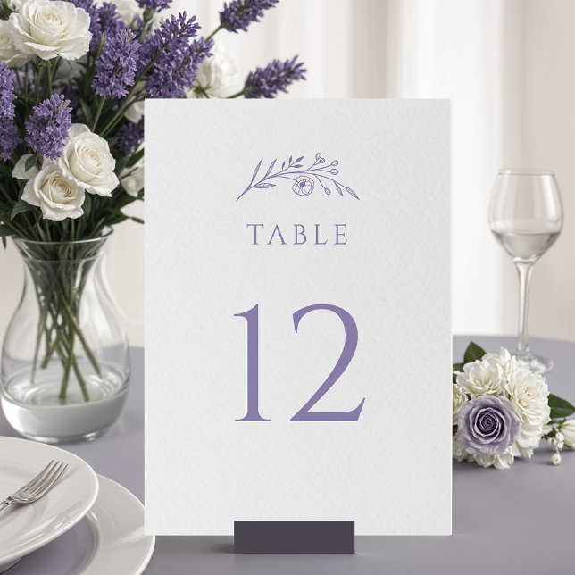 Lavendel-Wildblumen-Hochzeit Tischnummer (Von Creator hochgeladen)