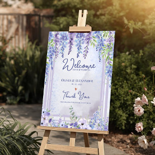 Lavendel Wisteria Floraler Torbogen Hochzeitsempfa Poster