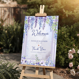 Lavendel Wisteria Floraler Torbogen Hochzeitsempfa Poster