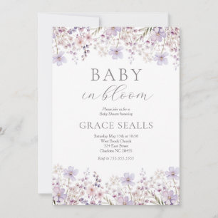 Lavendelbaby in Bloom Baby Dusche Einladung