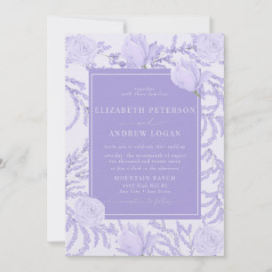 Lavendelblau Blume Hochzeitseinladungen Einladung